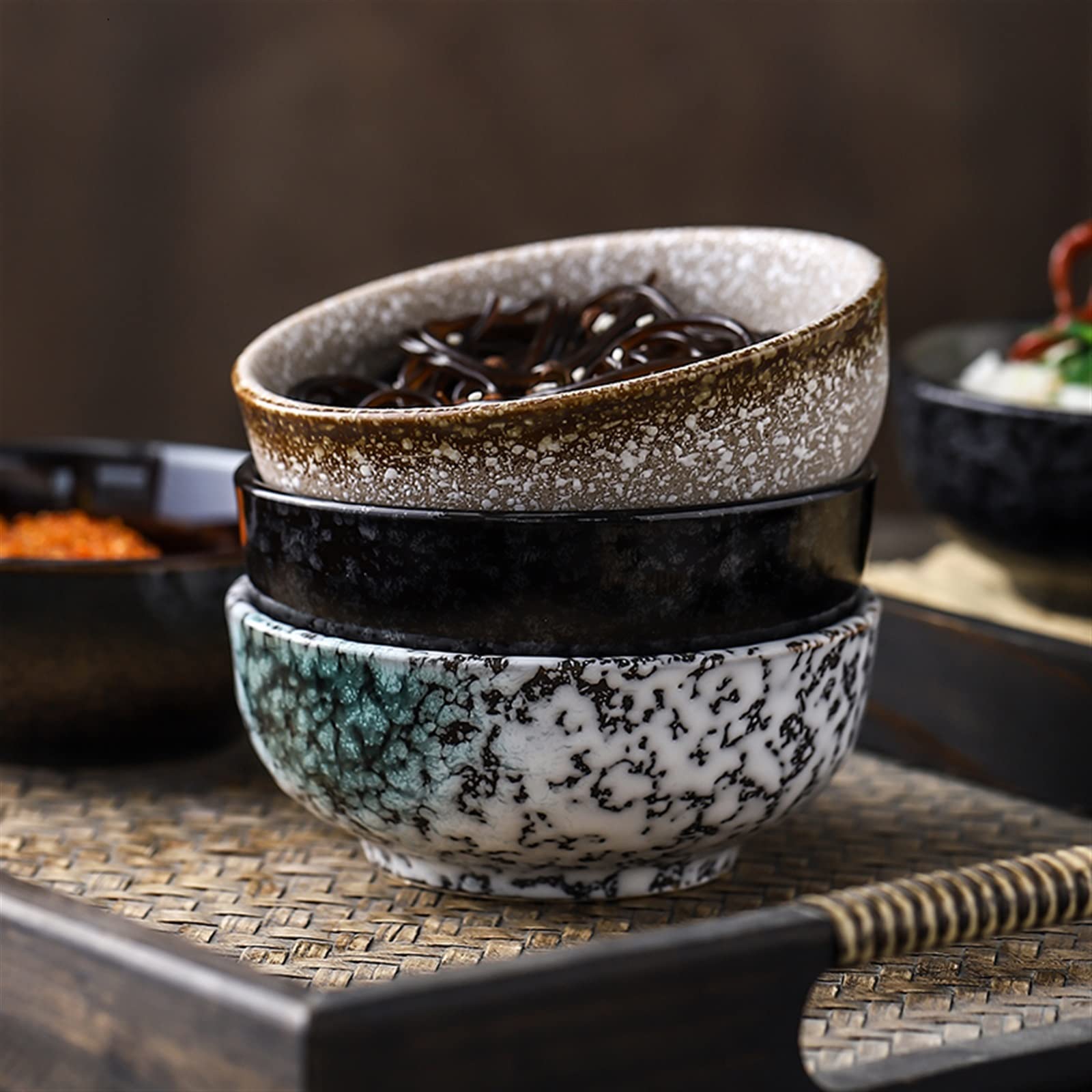 Teller- und Schüssel-Sets Schüssel Keramik Reisschüssel Home Kleine Suppenschüssel Essensschüssel Nudelschüssel Sushi Tägliches Restaurantgeschirr