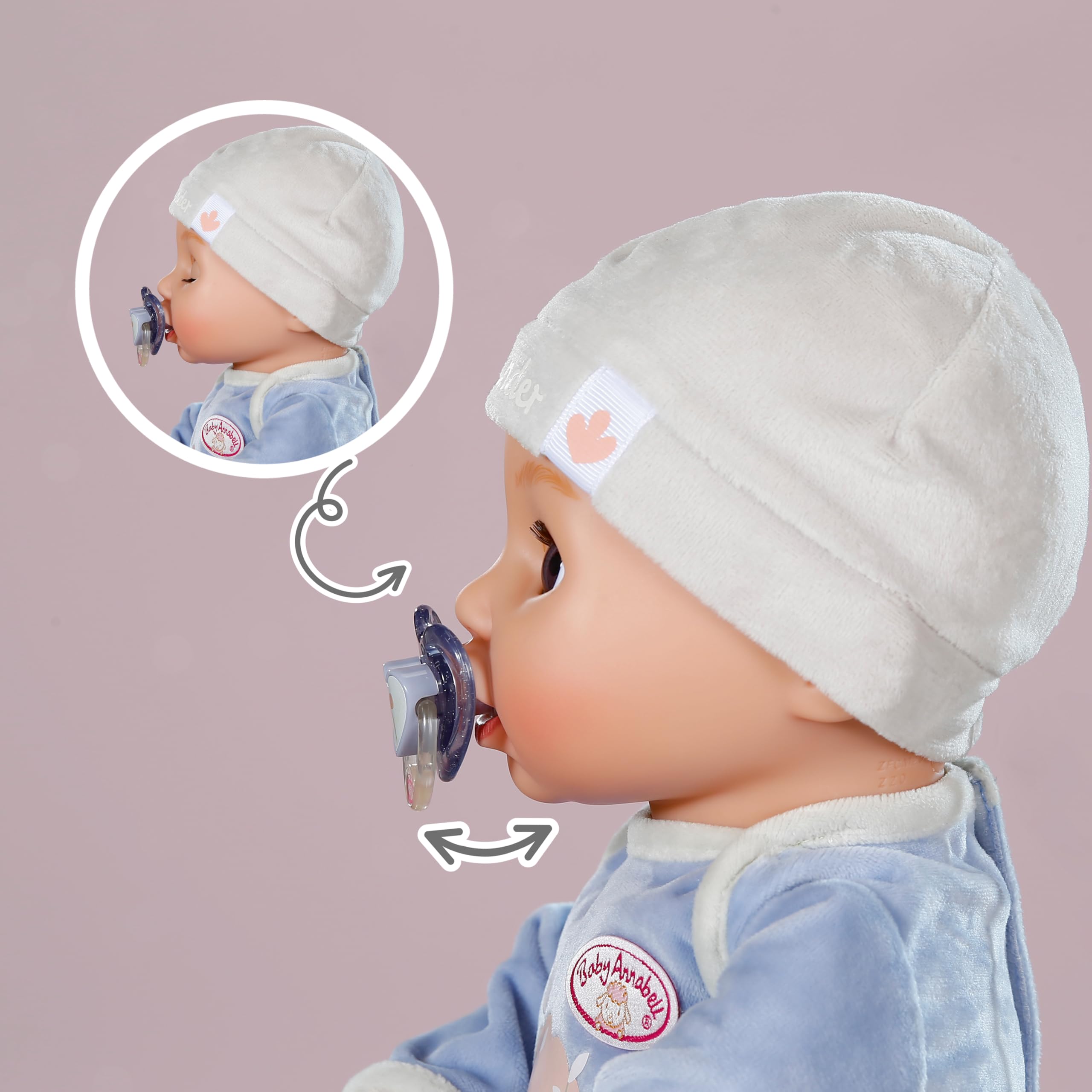 Baby Annabell Interactive Alexander 43cm, Soft bodied baby doll with realistic movements, sounds & accessories - Image 5