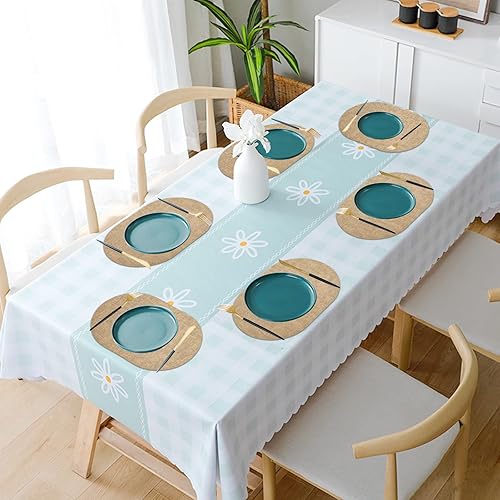 Miniatura 6 de ANUNU Juego de 6 manteles individuales ovalados de piel sintética de doble cara para mesa de comedor, resistentes al calor, impermeables, lavables,