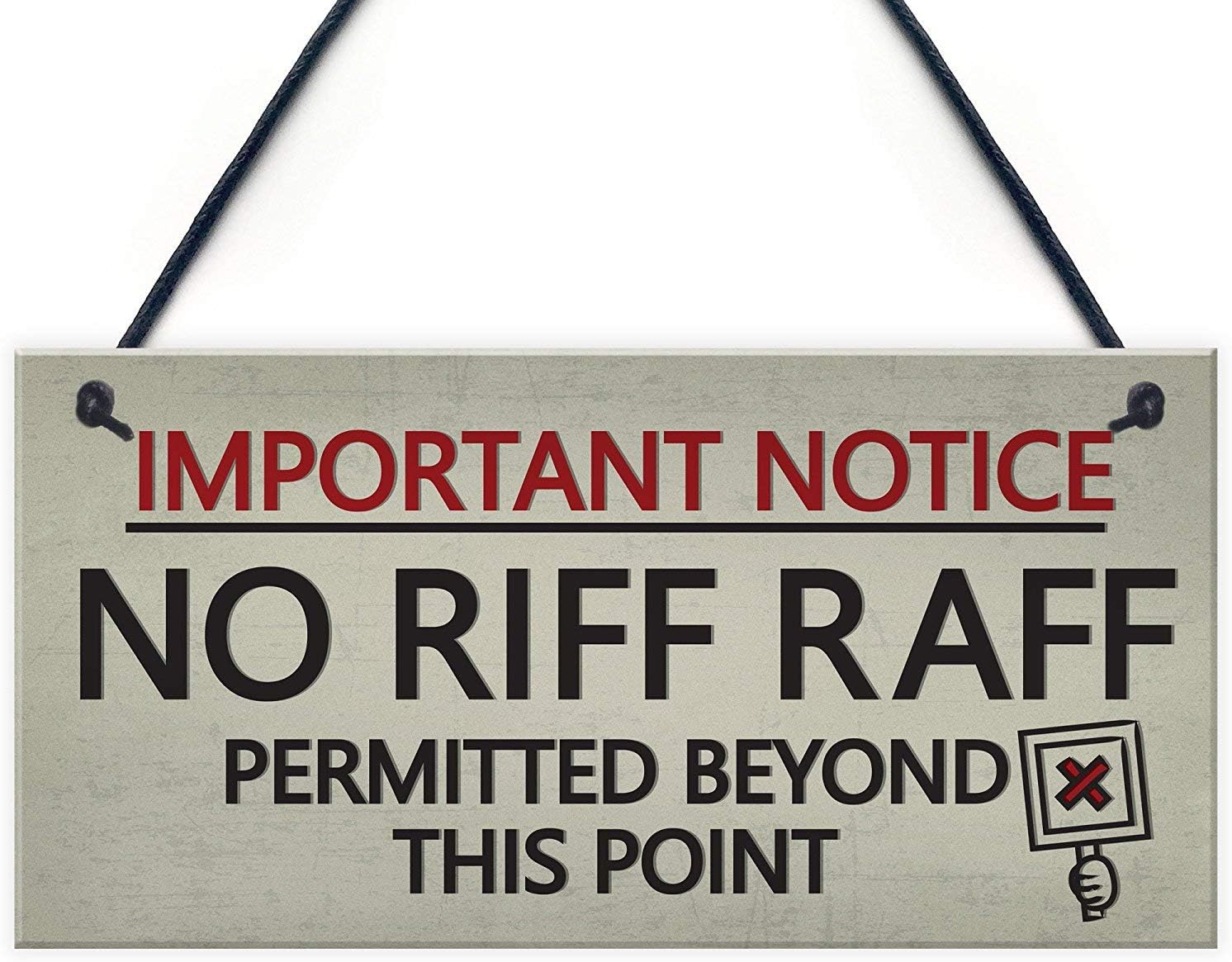 Meijiafei No Riff Raff Friendship Hanging Plaque Funny Pub Club Home Bar Man Cave Shed Gift Sign 10" X 5"