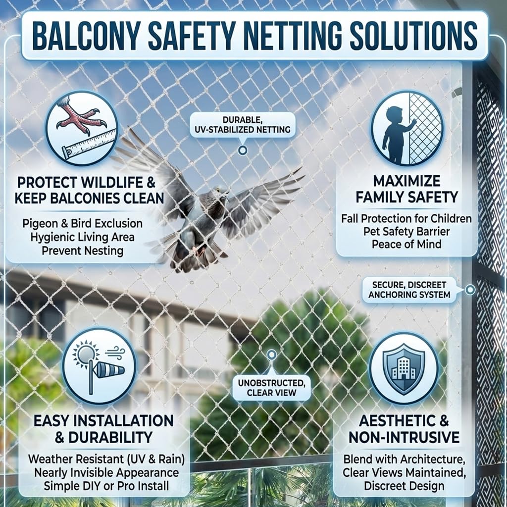 BENAVJI Bird Net - Protect Your Balcony! -7