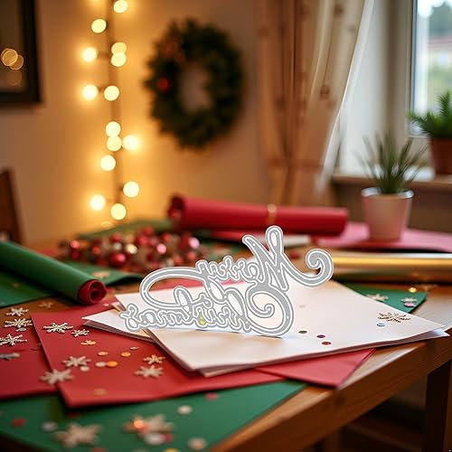 Miniatura 7 de Troqueles de corte de Navidad para hacer tarjetas, troqueles de corte de metal de Feliz Navidad, plantillas de corte para álbumes de recortes, álbum