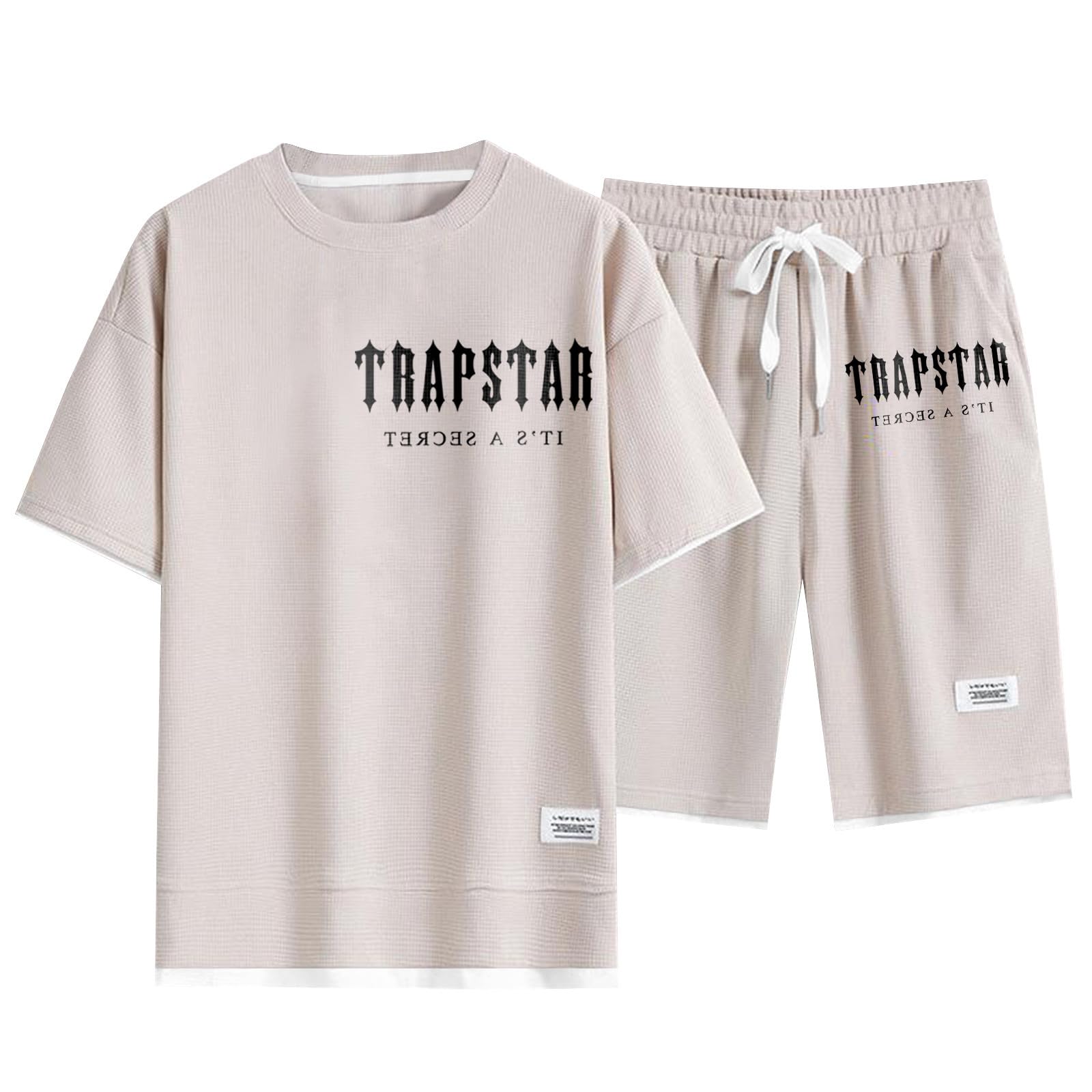 Generic Camiseta Hombre Trapstar Camisetas de Pantalones Cortos Conjunto de Chándal Traje Deportivo de Verano Trapstar Chándal 2 Piezas Manga Corta y Pantalones Cortos Chándal Trapstar Unisex de Verano