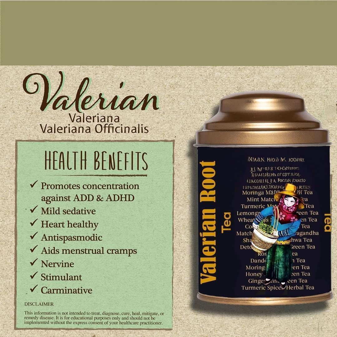 JB Valerian Root for Tea 100g | for Better Sleep | Eases PMS | Reduces Stress | Selected | Luxury Tea