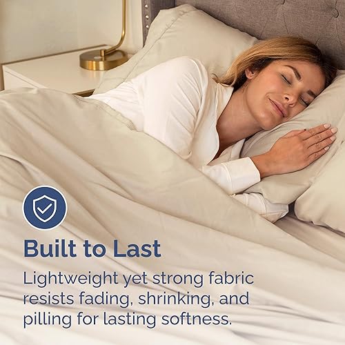 Miniatura 4 de Juego de sábanas ligeras de 4 piezas tamaño Queen  Sábanas refrescantes para personas que duermen con calor  Juego de ropa de cama suave y