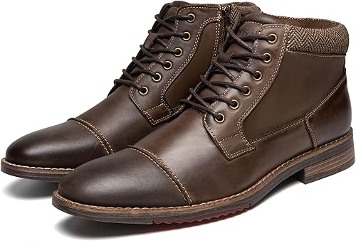 Miniatura 4 de Arkbird Botas de vestir para hombre, botas de tobillo clásicas de cuero genuino con cremallera lateral