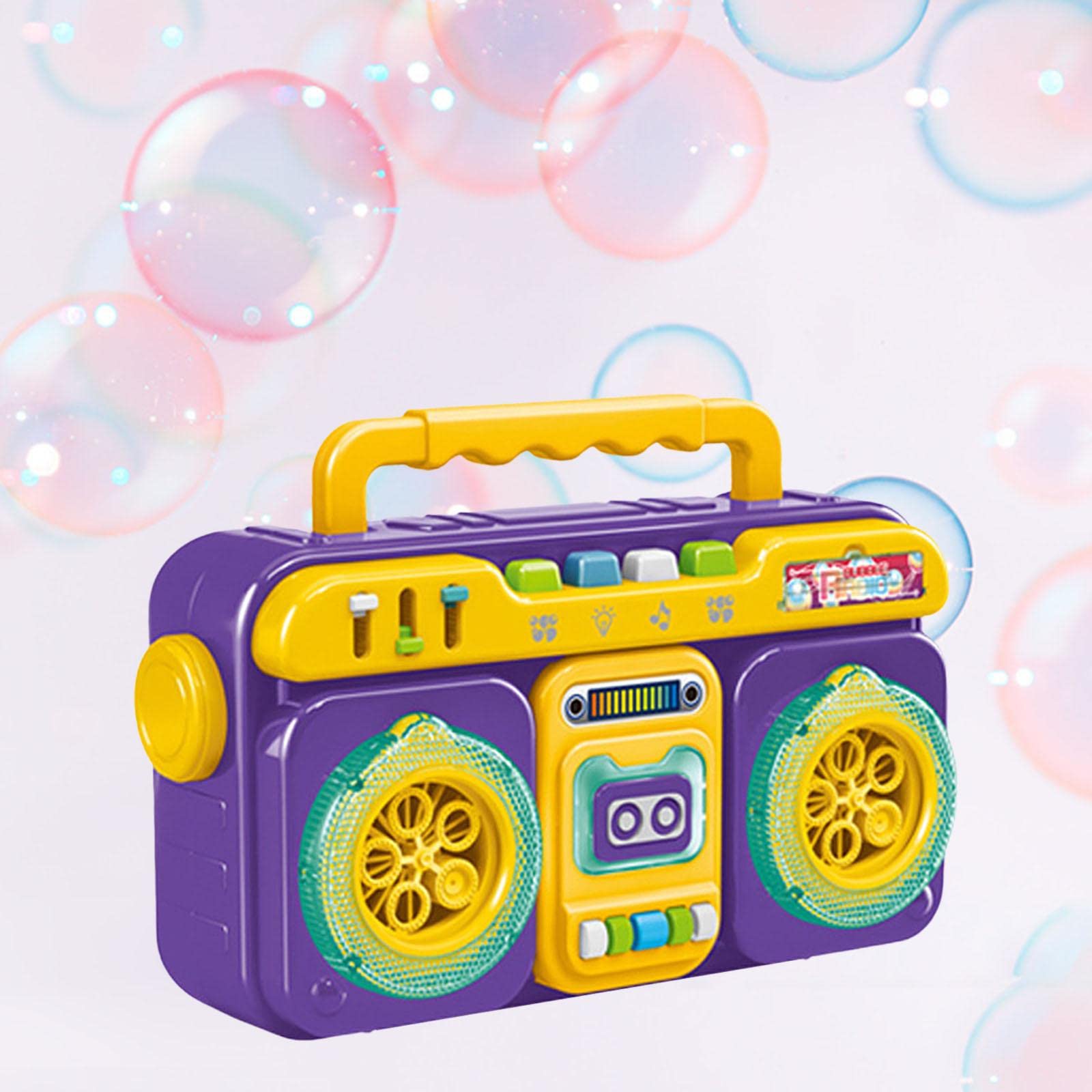 Amagogo Bubble Maschine Automatischer Blasengenerator Tragbares Seifenblasengerät mit LED Licht Geräuschfunktion für Picknick Kinderparty Hochzeits, Violett