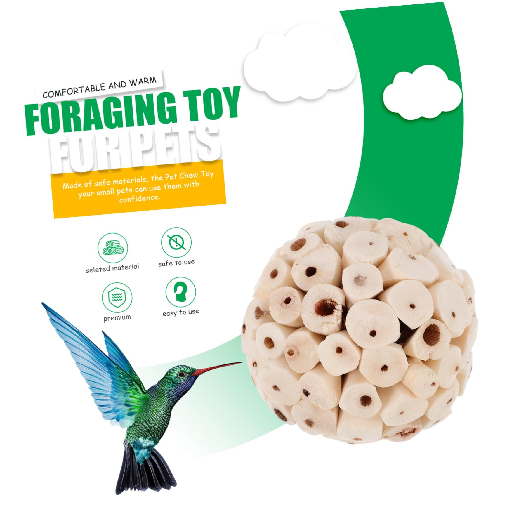YARNOW 30pièces Jouets à Mâcher pour Oiseaux Et Rongeurs De Naturelles pour Perroquets Hamsters Et Cobayes Accessoires pour Animaux De Compagnie