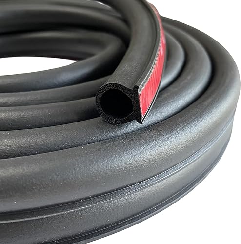 Kaixuan - Tira adhesiva para puerta de automóvil, tira de sellado de goma en forma de D, gran espacio para aislamiento de ruido impermeable, se