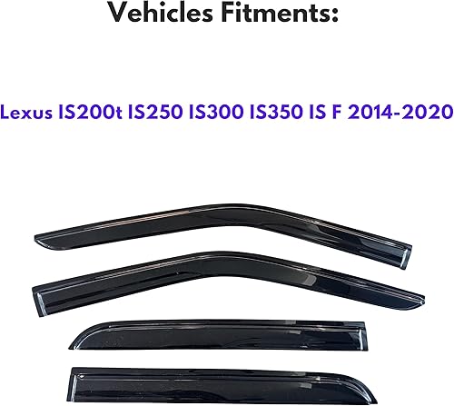 Miniatura 375 de KPY Moldura deflectora de viento con protección contra la lluvia compatible con Mazda CX-3 2016-2021 (CX3), 4 unidades, para ventana lateral