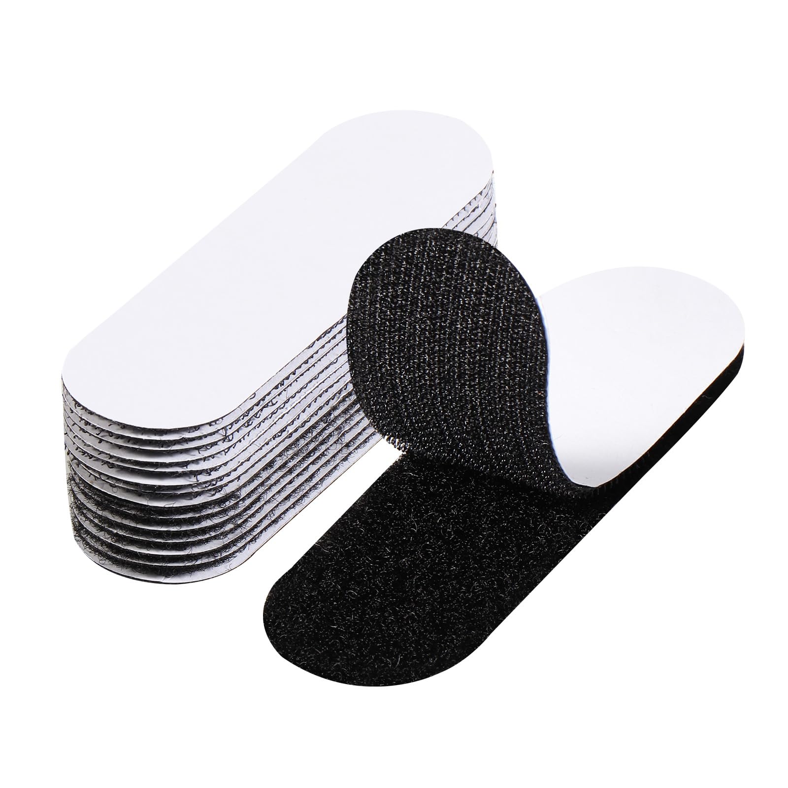 Blendura Adhesivo Doble Cara Fuerte, 10 Pares 10x3cm Adhesivo Doble cara, 10 Hook and 10 Loop, Reutilizable Nylon Doble Cinta Cara Extra Fuerte para Hogar y Oficina