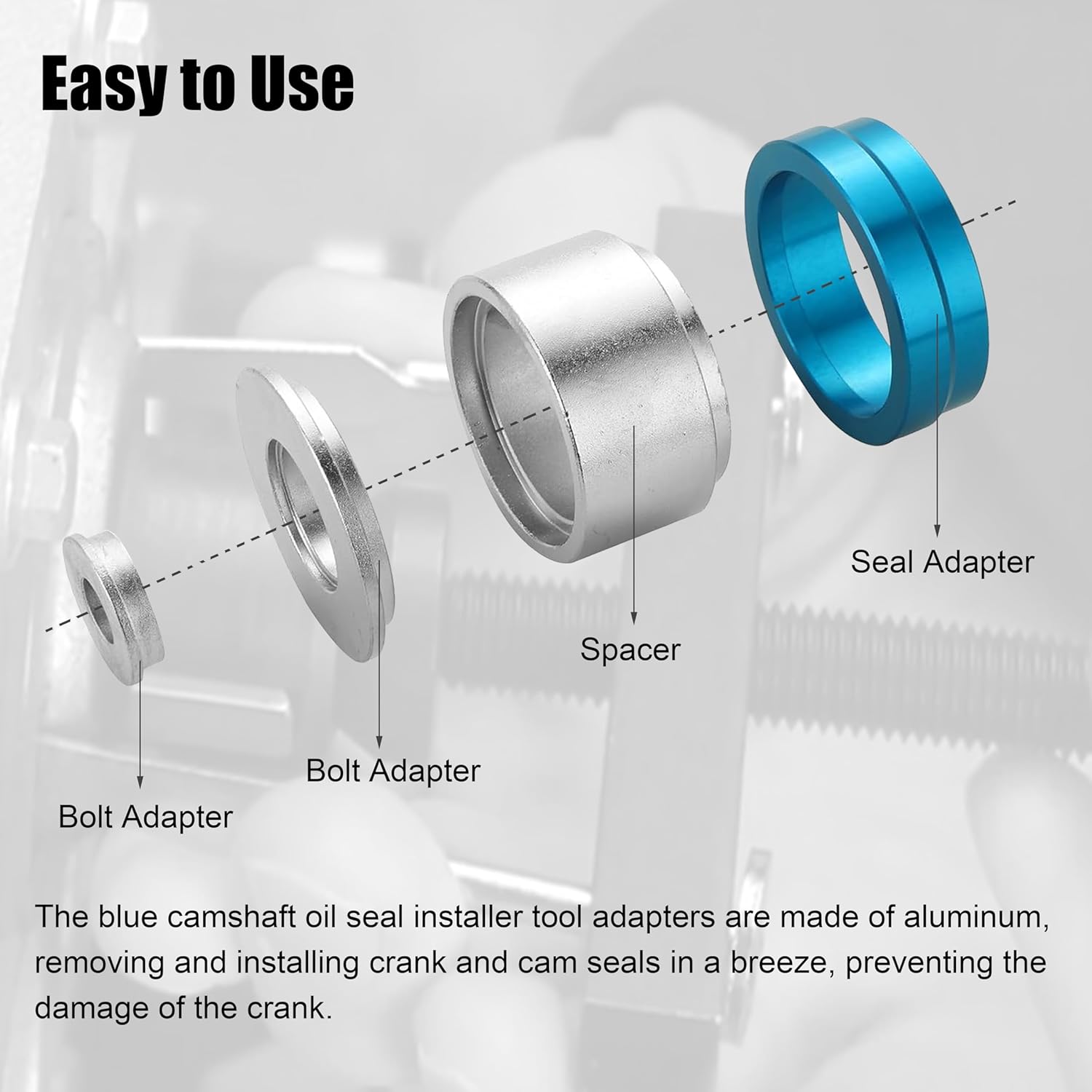 SGT Crank Bearing Camshaft Seal Installer and Remover Set,22pcs Crank Bearing Camshaft Seal,Crankshaft Camshaft Oil Seal Puller Tool Kit,Crankshaft Seal Kit for Automotive Engine Repair