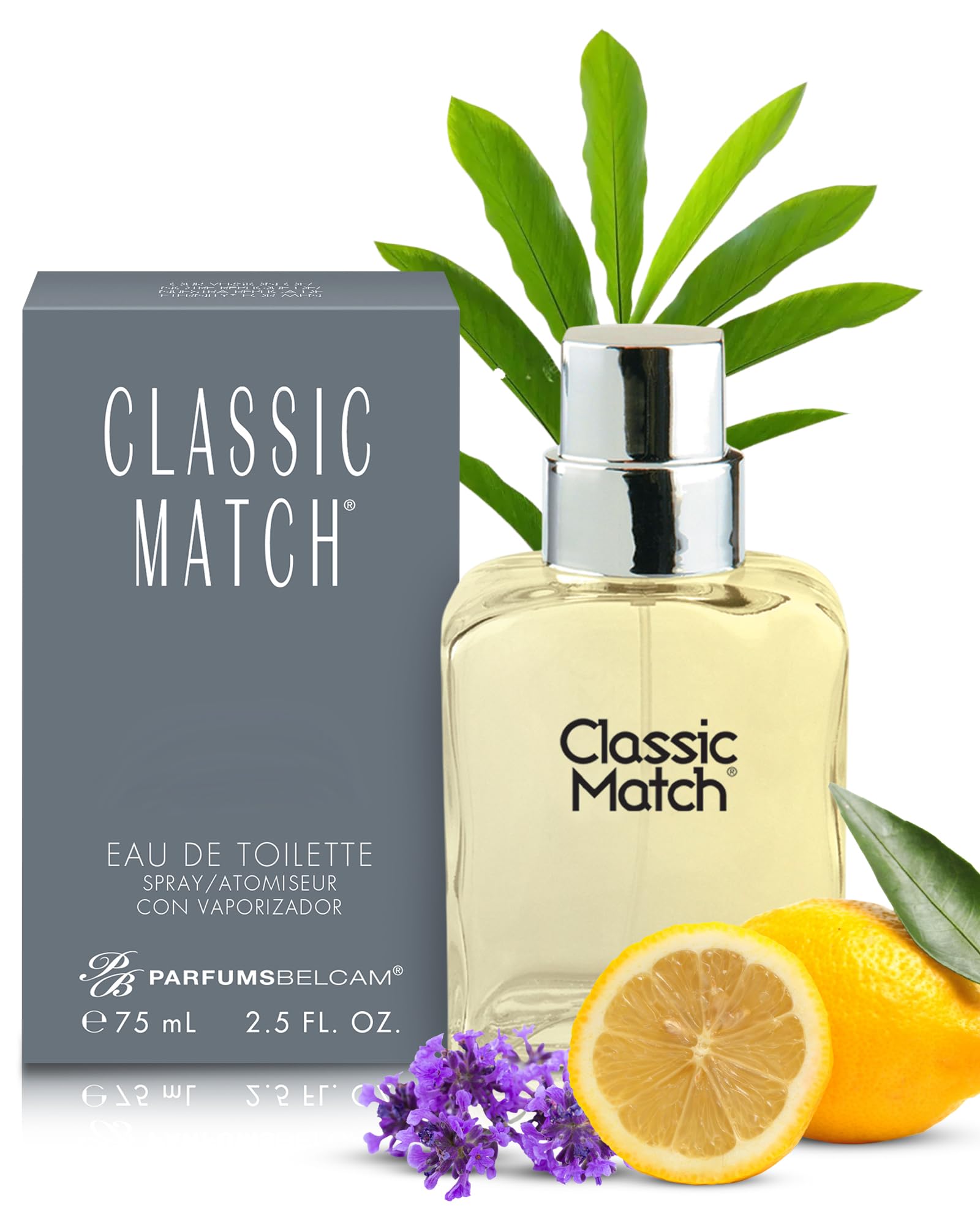 PB ParfumsBelcamClassic Match CM Eau De Toilette Spray, Fresh and Elegant Fragrance for Men, Woody and Floral Notes, Long-Lasting Scent, Men’s Cologne for Everyday Wear, 2.5 Fl Oz