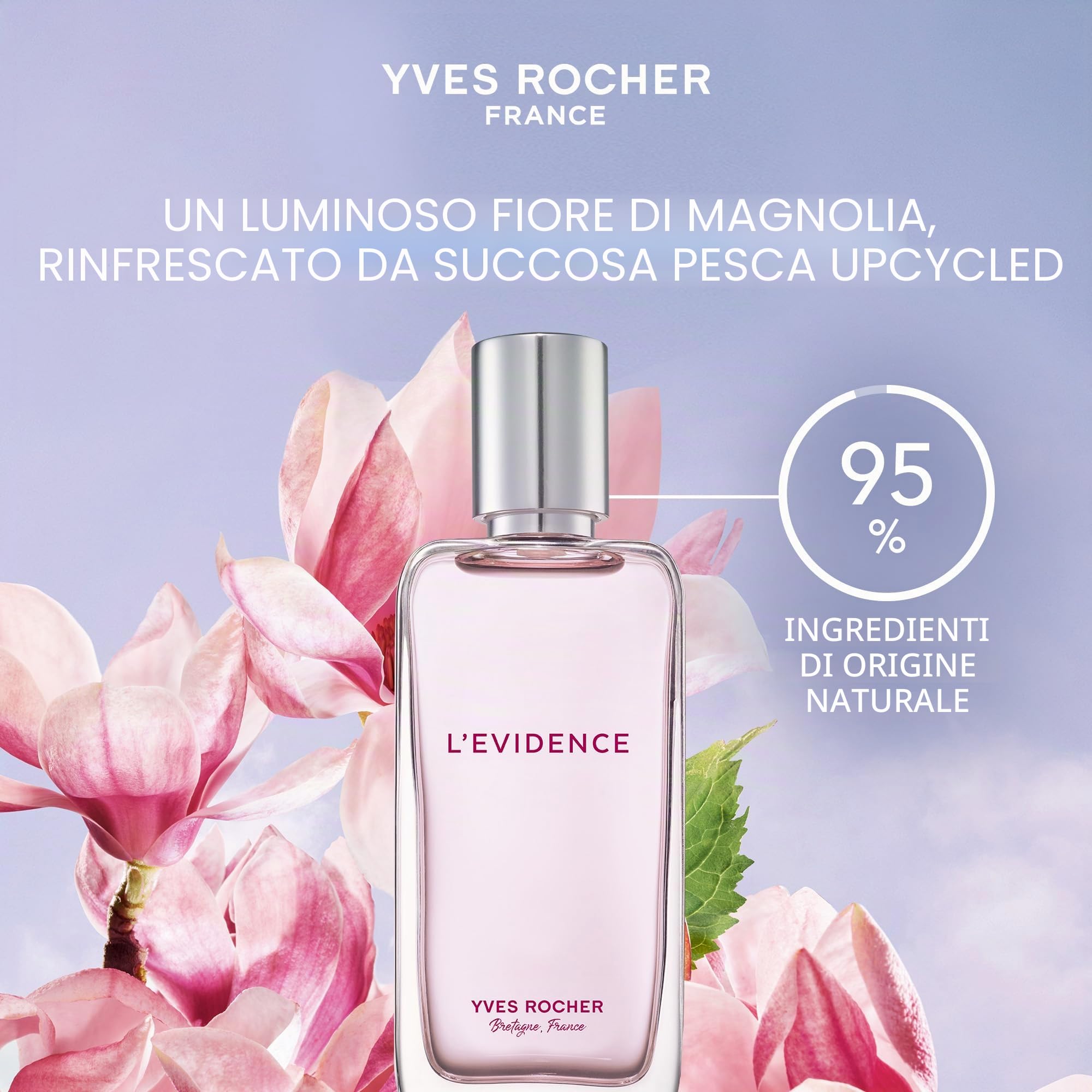 Yves Rocher Eau de Parfum l'Evidence Flacone 50ml | Profumi per Donna - Fragranza elegante e sostenibile in un flacone minimalista - Idea regalo