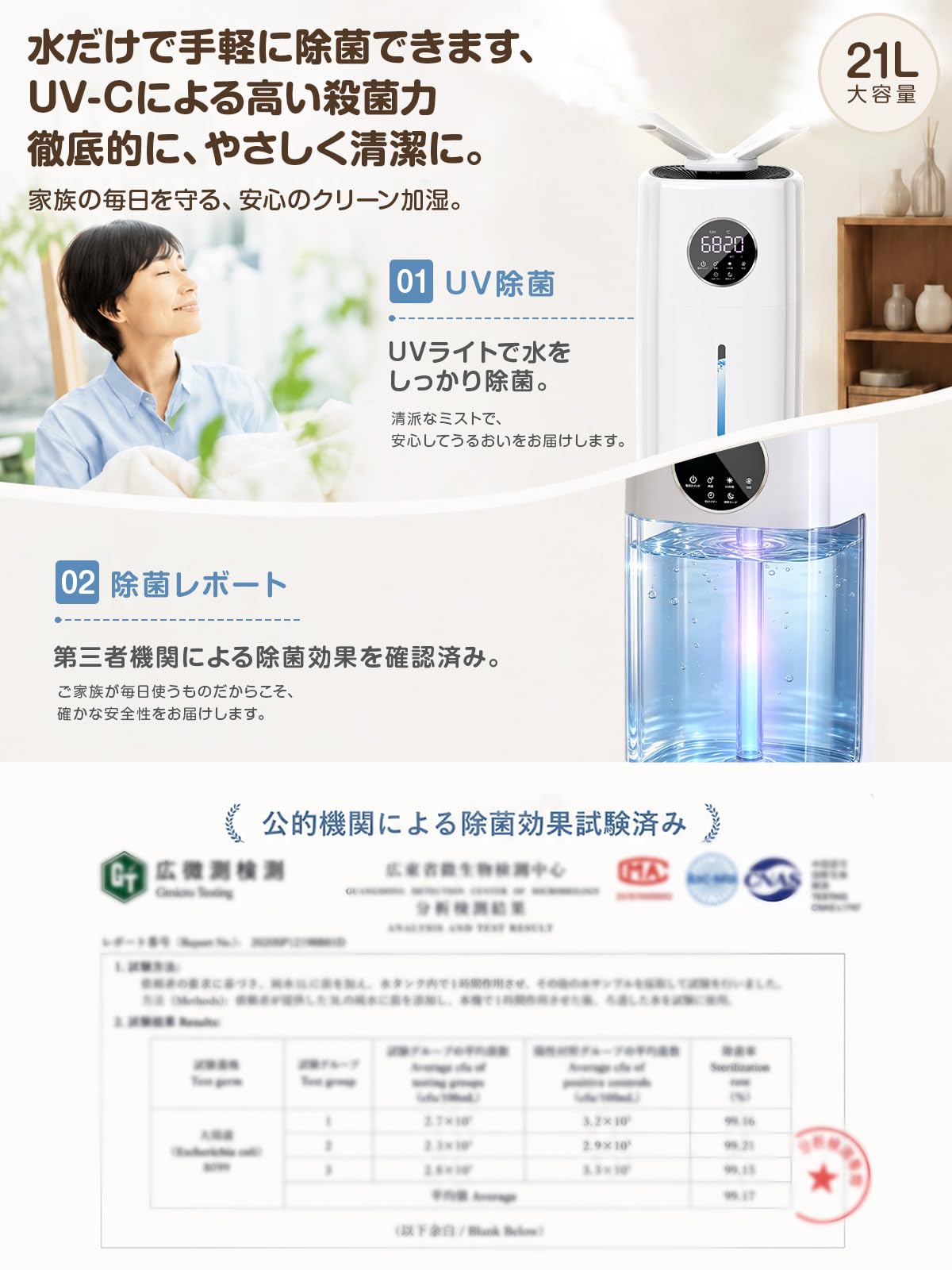 Amazon.co.jp: 【法人向け】業務用加湿器 大容量 21L超音波式加湿器