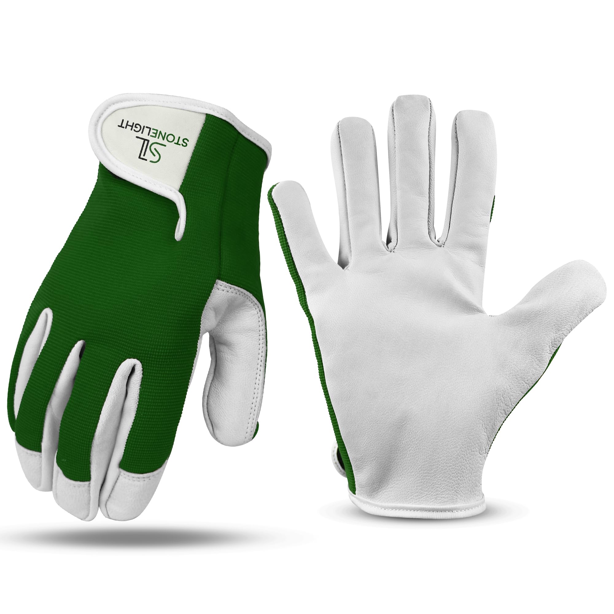 STONELIGHT Unisex Gardening Gloves Made with Leather & Spandex