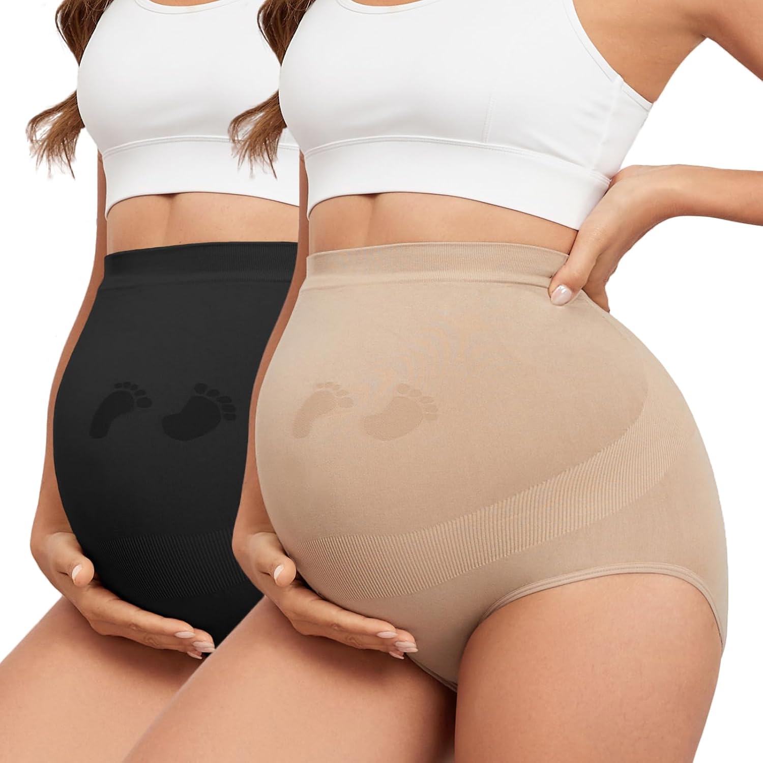 Maternity Underwear Seamless High Waisted Maternity Panties Over Bump Pregnancy Belly Support