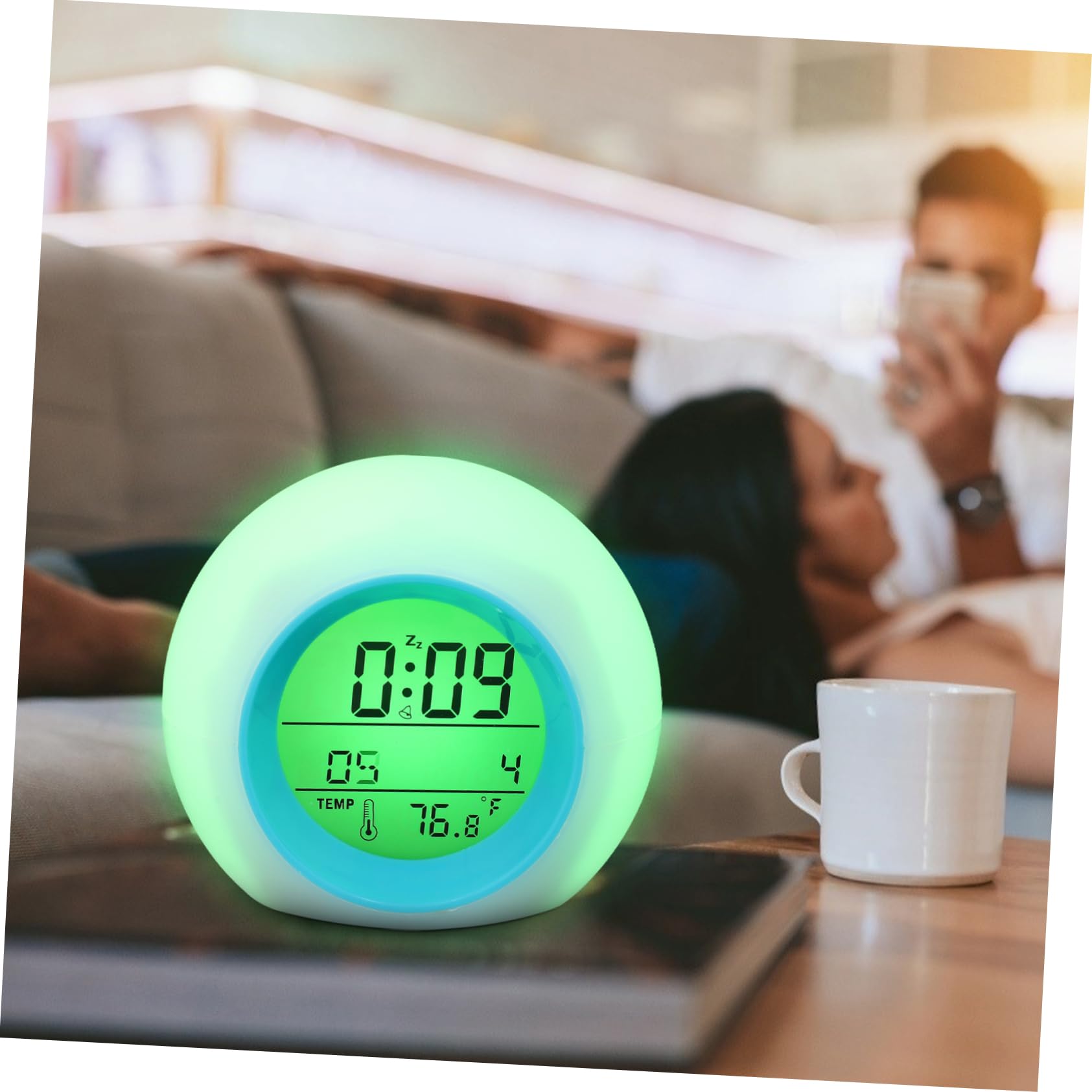 Ciieeo 3piezas Reloj Despertador Infantil Luz Led Colorida y Calendario Lámpara Nocturna Esférica para Niño Niña Función y Sonidos De Sueño Sin Batería Incluida
