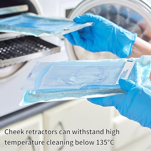 Miniatura 7 de Annhua Herramienta para abridor de boca dental, 30 piezas de retractor dental de mejillas en forma de C con 3 tamaños, retractor de boca de plástico