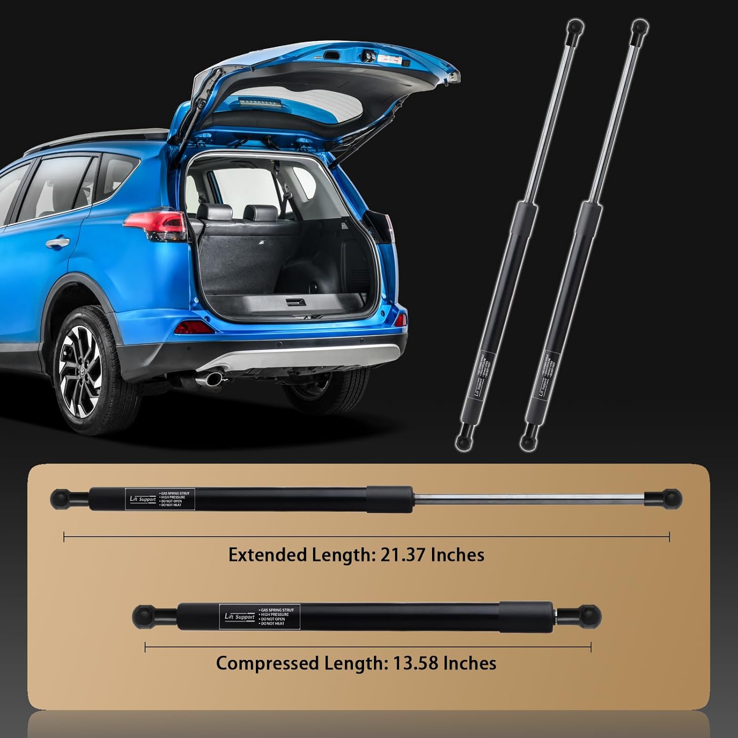 Tailgate Liftgate Lift Supports for Mitsubishi Outlander 2015-2021 | Trunk Heavy Duty Gas Spring Support | Pack of 2PCS Replaces PM4019LR 5802A780