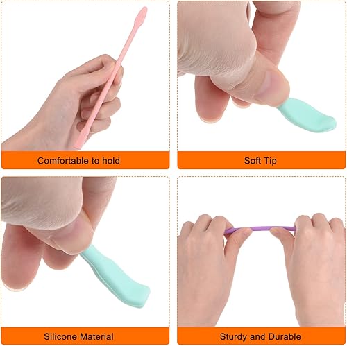 Miniatura 4 de HARFINGTON 2 varillas de agitación de silicona reutilizables de 6 pulgadas para mezclar resina epoxi, pintura líquida, manualidades, color morado