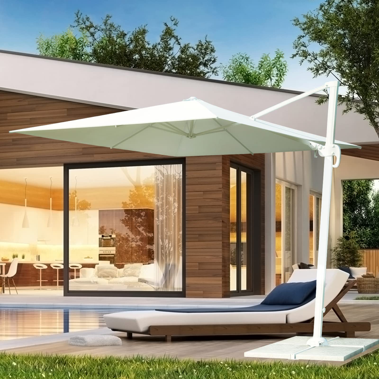San Marco Ombrellone decentrato gazebo girevole 360° 3x3 mt