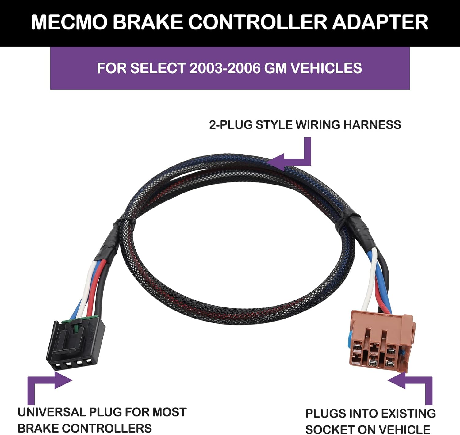 MECMO 2003-2006 GM Brake Controls Adapter + Multi-Tow 4 to 7 Pin and 4 Flat Trailer Adapter Kit