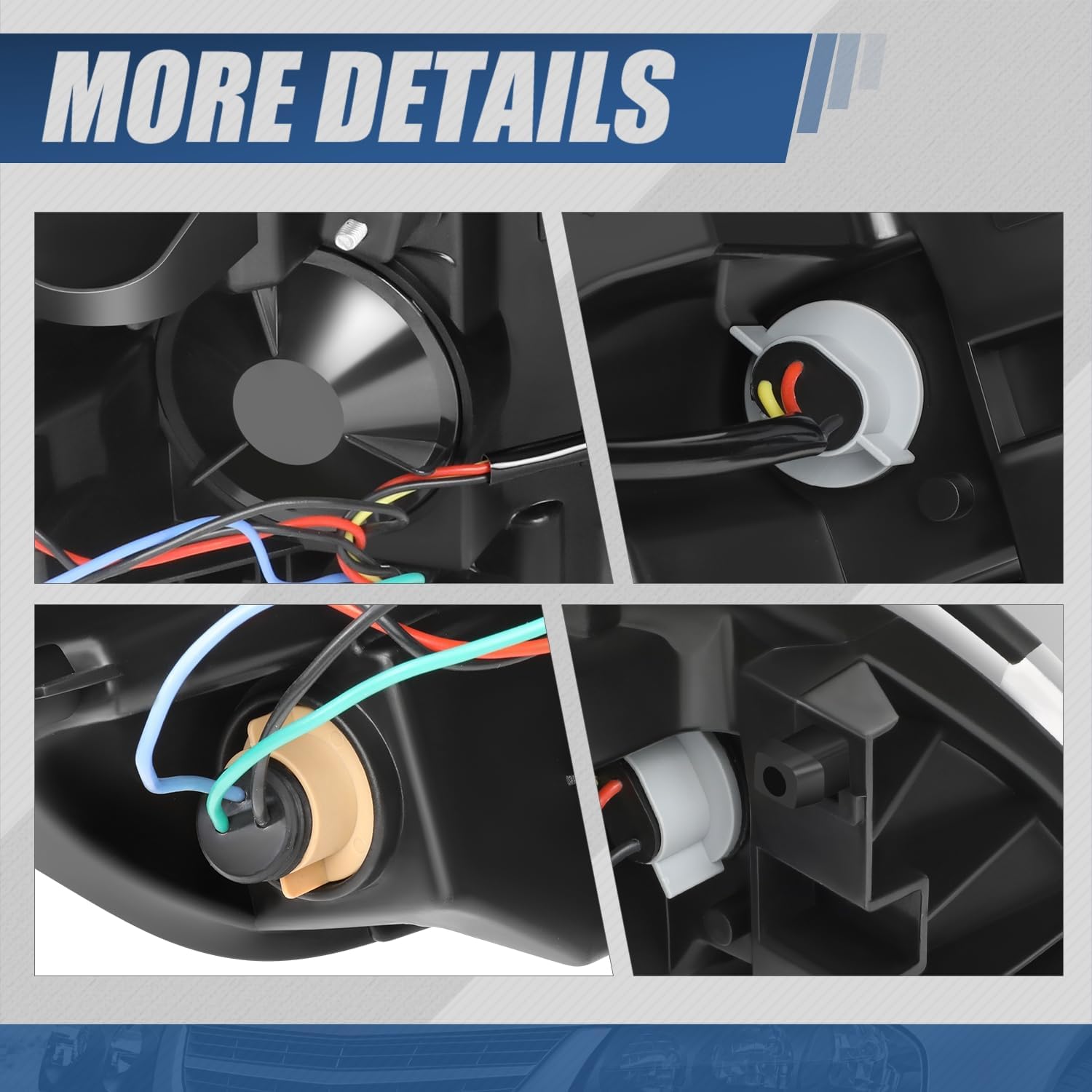 Auto Dynasty Headlights Assembly Compatible with 2006-2016 Chevy Impala/Impala Limited Monte Carlo, Driver and Passenger Side Halogen Headlamps Replacement, Black Housing Clear Corner