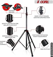 Vista 5 de 5 Core Soporte de altavoz ajustable universal PA DJ trípode de estudio Soportes con inserto de 1.378 in para uso en el hogar en el escenario
