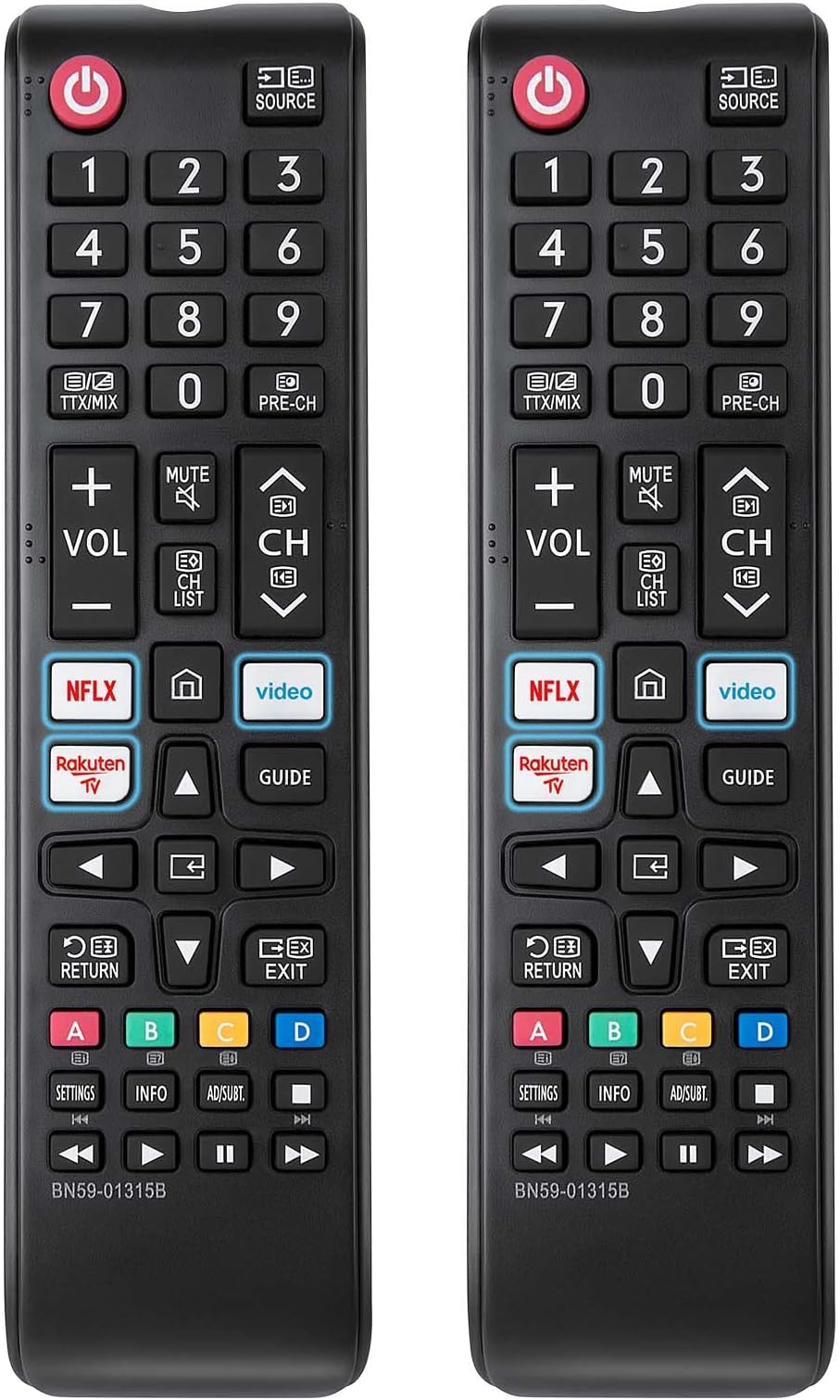 (2 Pack)Replacement for Samsung 4K LCD LED QLED UHD FHD HD HDR Crystal Smart TV