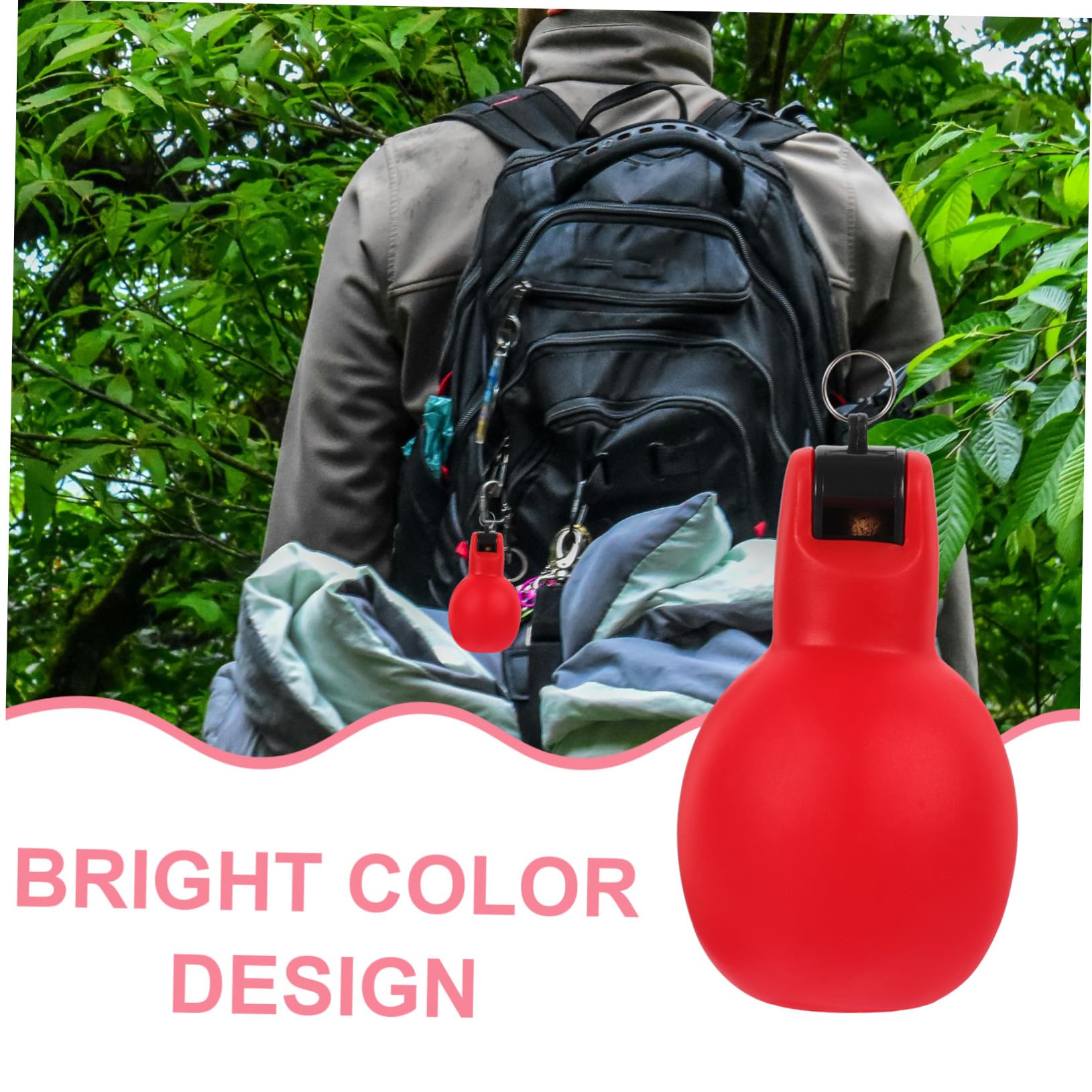 INOOMP Outdoor-Pfeife Überlebenspfeife in Der Hand Camping-Survival-Squeeze-Pfeife Campingpfeife Notfallpfeife Überlebenspfeife Im Freien Handquetschpfeife PVC Rot