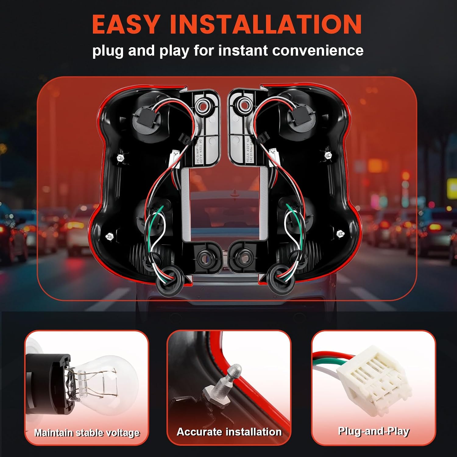 Tail Lights Compatible with 2013-2021 Nissan NV200 Halogen Type Brake Rear Lamp Taillights Replacement for 26555 JX31A 26550 JX00A