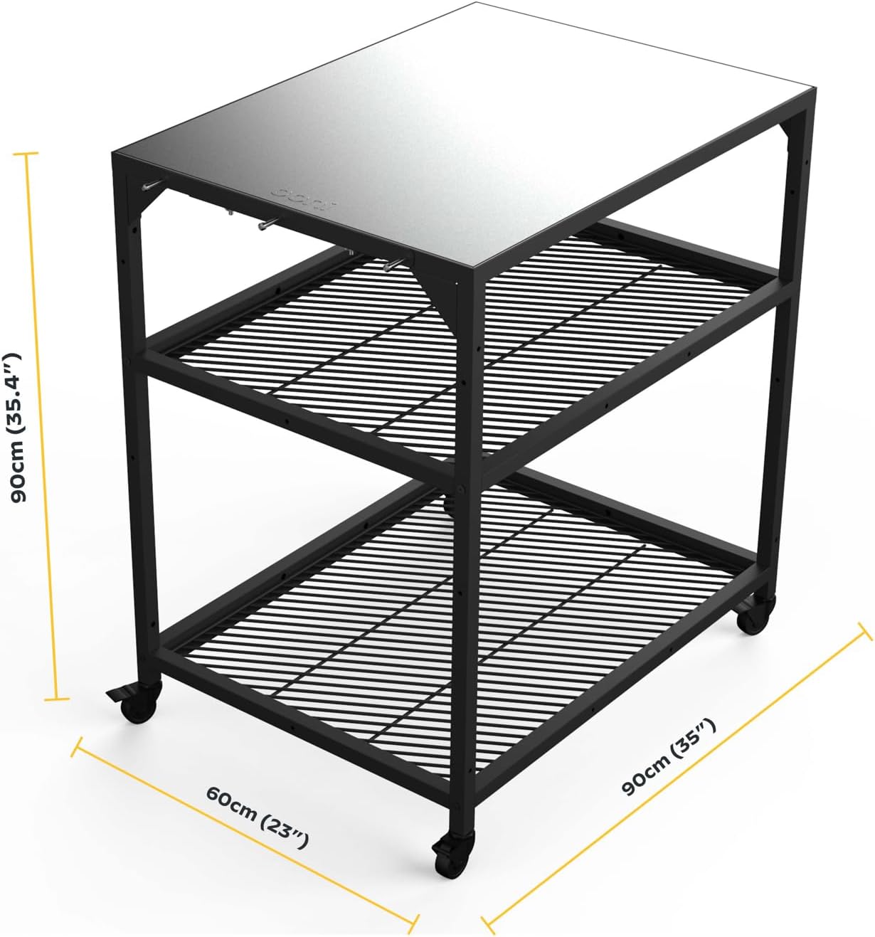 Ooni Medium Modular Table - 31x22x35" Pizza Oven Table Cart, Stainless Steel Pizza Oven Stand, Grill Barbecue Stand, Outdoor Table, Pizza Oven Accessories, Outdoor Pizza Oven Tables, Pizza Station