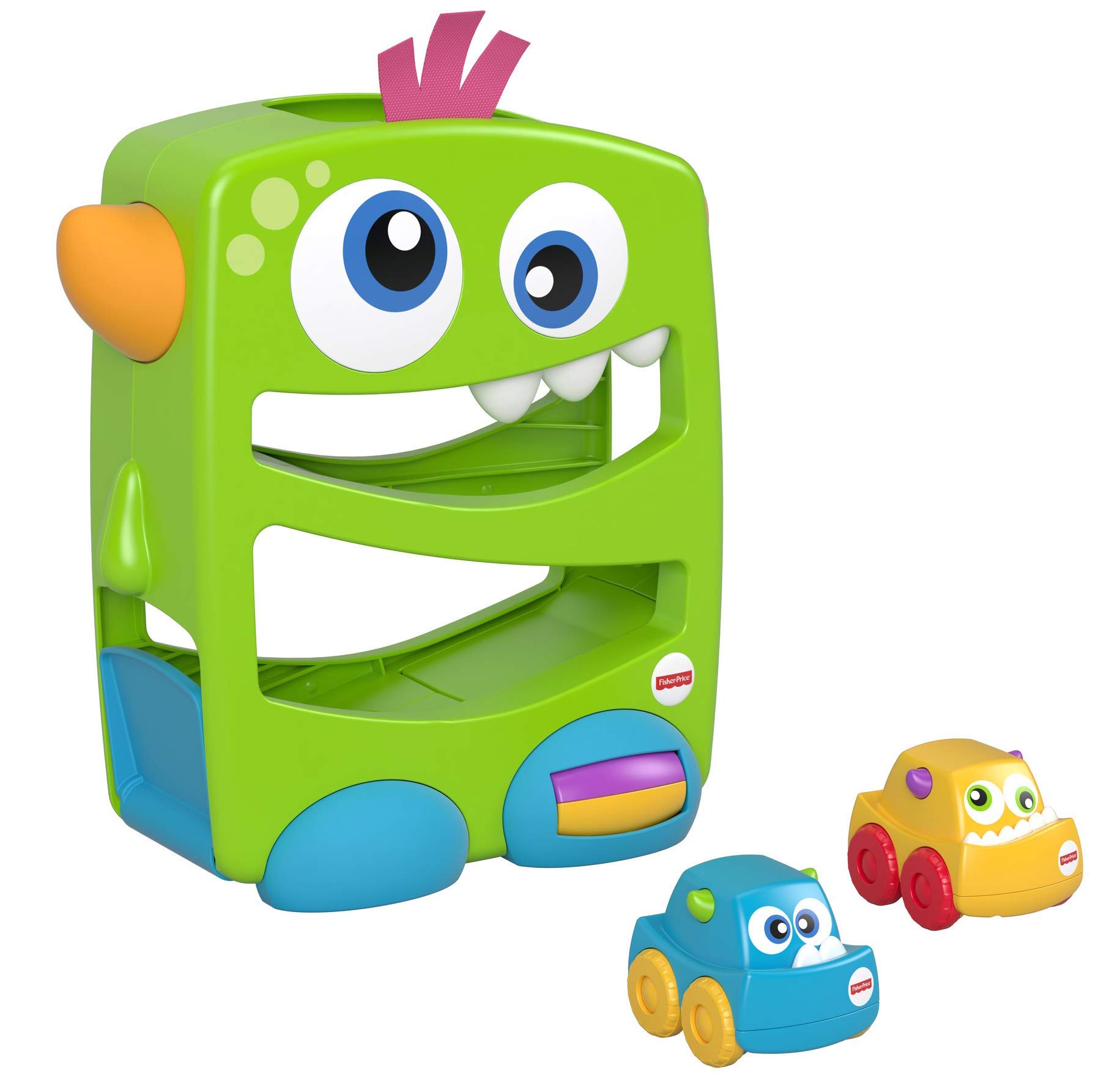 Fisher-Price - Mostriciattolo con Rampa e Veicoli, Giocattolo per Bambini 6+ Mesi, FYL40