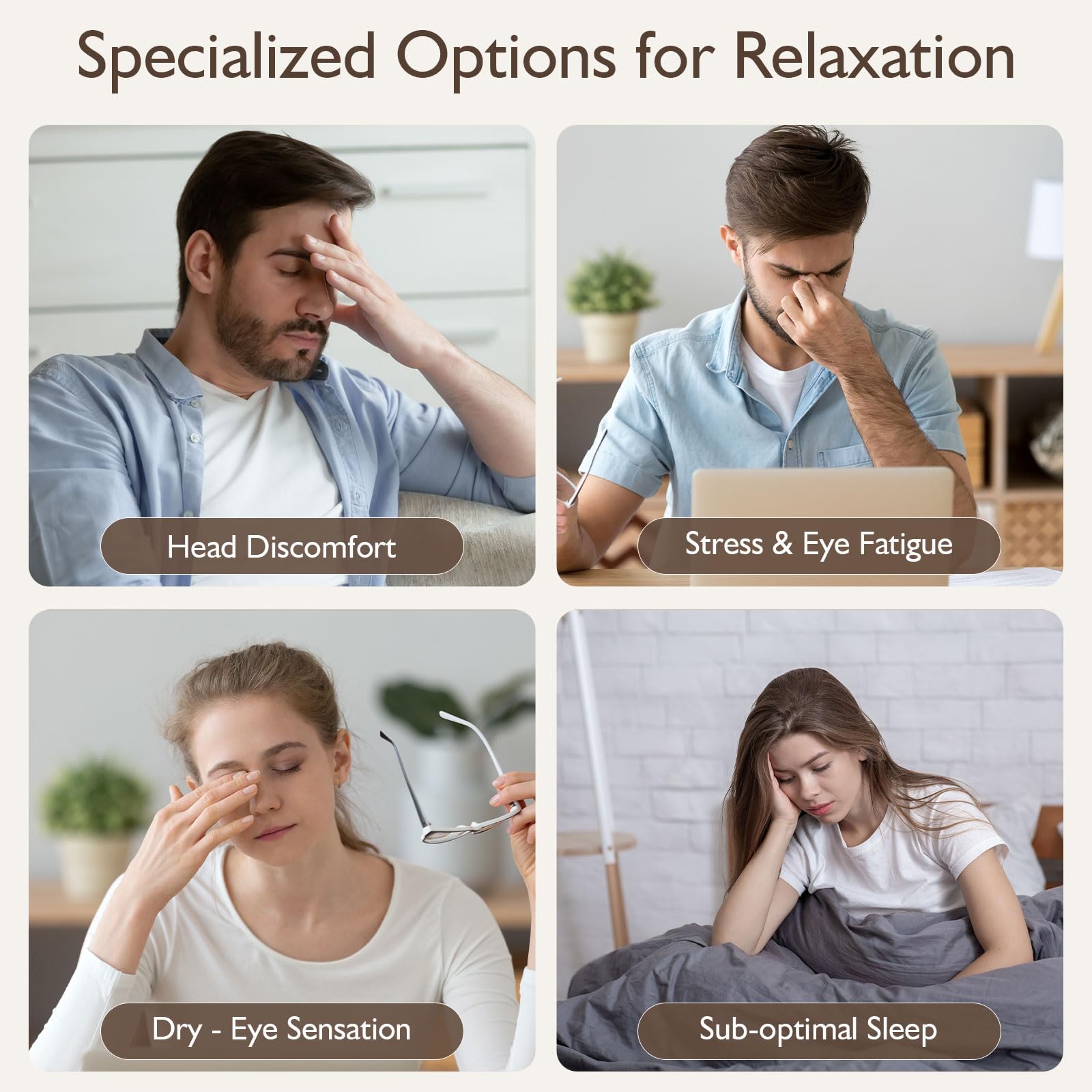 Masajeador de Ojos con Calor y Bluetooth, Máscara Ocular Plegable contra Fatiga, Regalos Día del Padre, Regalo para Hombres, Papá, Relajación, Negro