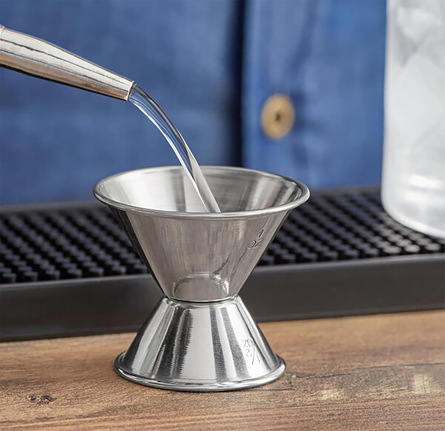 Metal Magery Stainless Steel Double Jiggers 1/2 & 1 oz Bar Jiggers Set of 6 for Cocktail Liquor Measuring