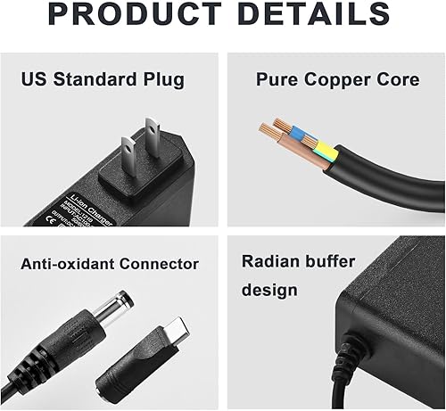 Miniatura 6 de Cargador de 12 V CACC Cable de alimentación para EverStart Maxx Jump Starte cargador de batería compatible con AVAPOW Ever Start Max J7CCE J7CE 800A