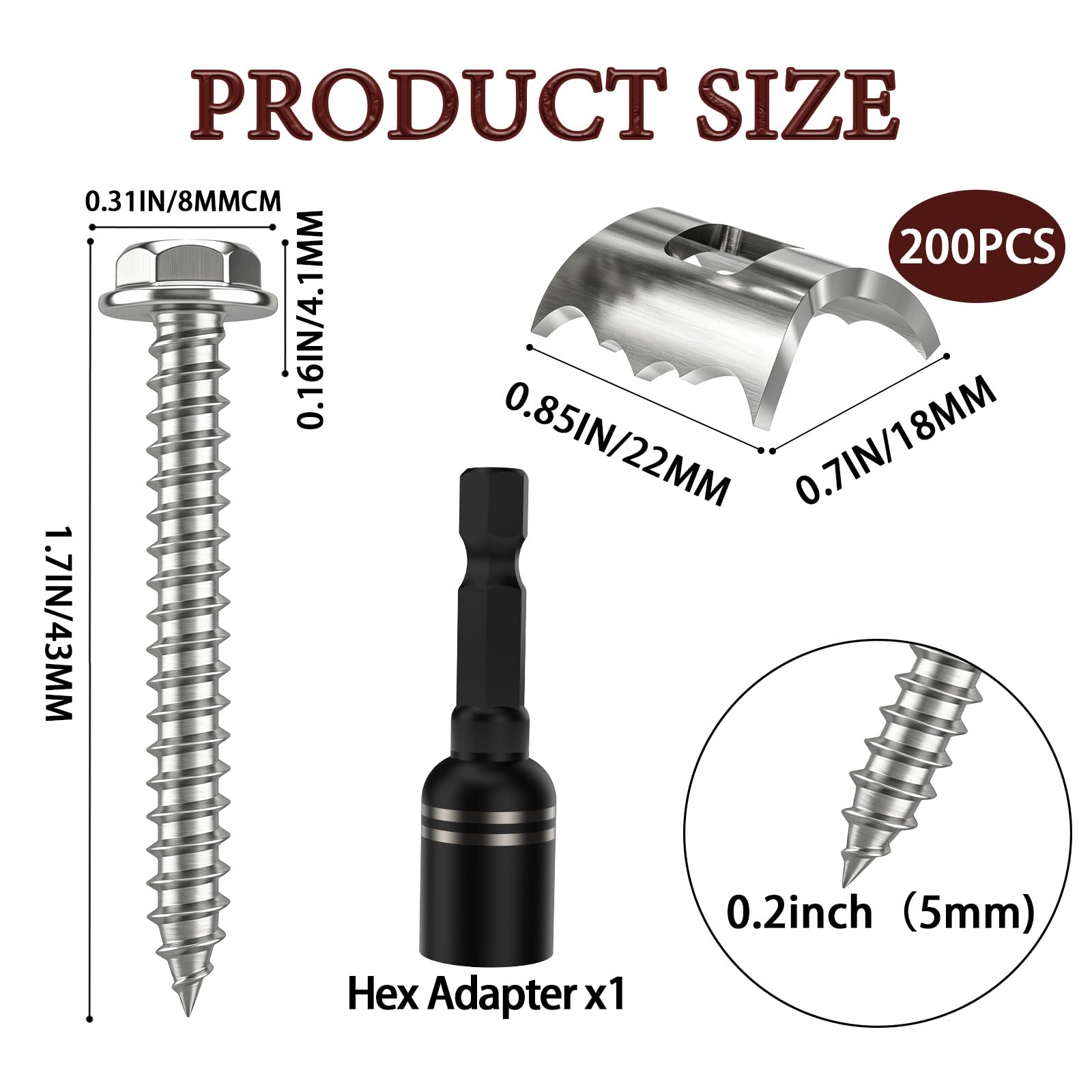 Stainless Steel Fence Staples - 200 Pack -2