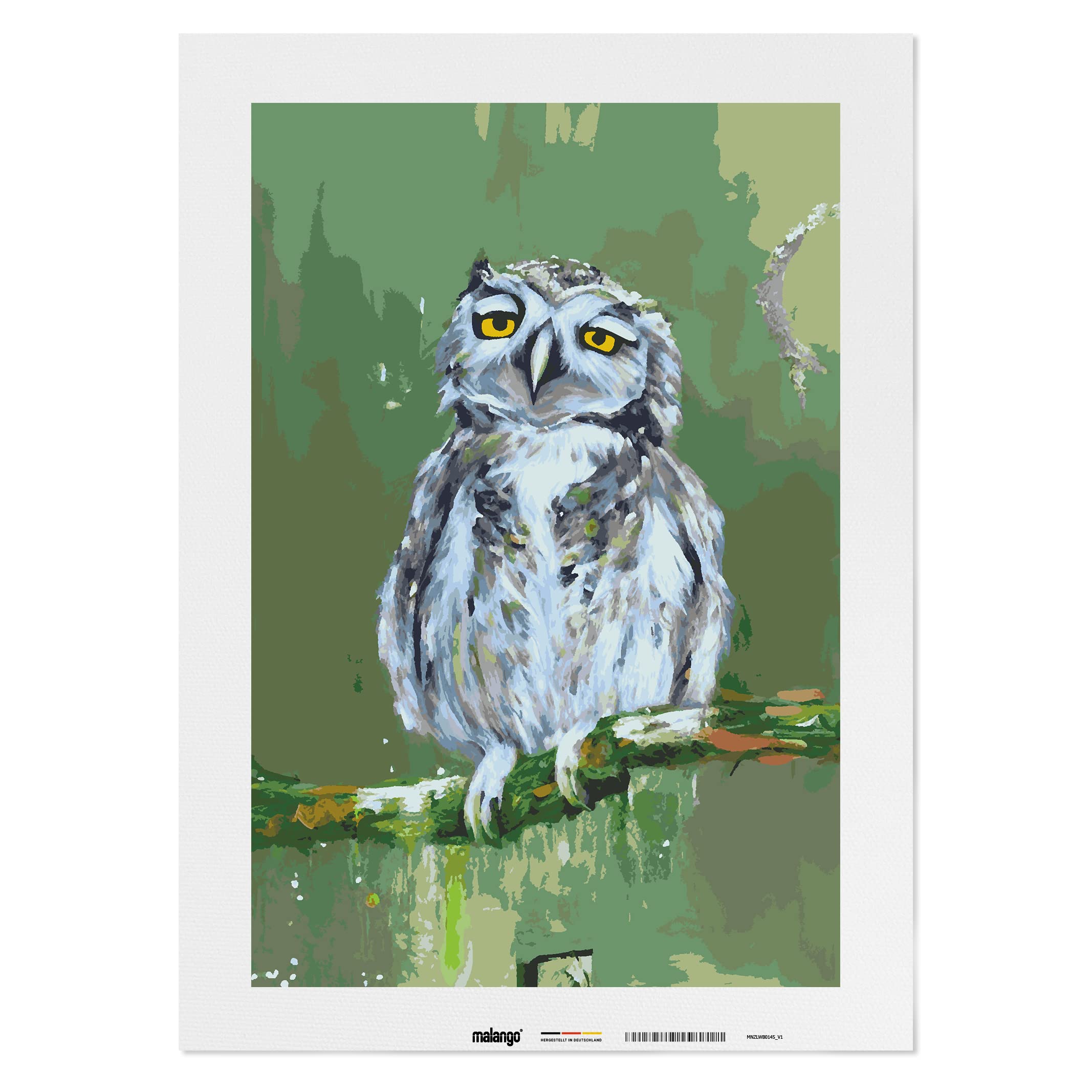 Malen nach Zahlen Erwachsene - Eule Eva 90 x 60 cm groß XL Premium-Malset ohne Rahmen, Hergestellt in unserer Produktion in Deutschland, Kreative