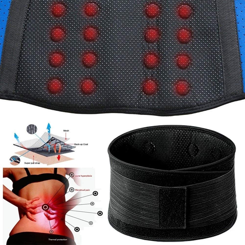 fascia di sostegno lombare, Tutore lombare Tormalina regolabile autoriscaldante Terapia magnetica Cintura di supporto for la schiena Doppia fascia Assistenza sanitaria uomo donna