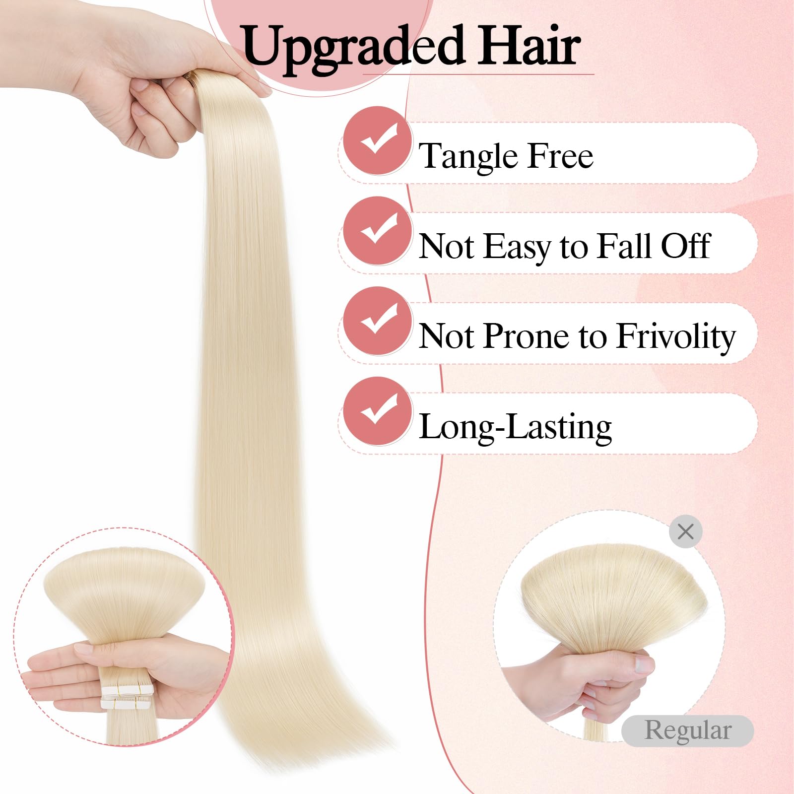 SEGOHAIR Tape in Hair Extensions Human Hair - Image 3