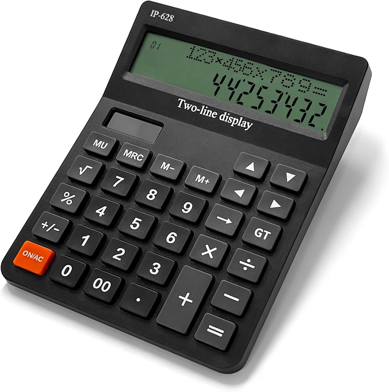 Calculators Desktop, Desk Calculator with Large 2 Line Display, Basic Calculator with Big Button, 4 Function Calculator for Business, Students, Office Supplies (Black)