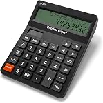 Calculators Desktop, Desk Calculator with Large 2 Line Display, Basic Calculator with Big Button, 4 Function Calculator for Business, Students, Office Supplies (Black)