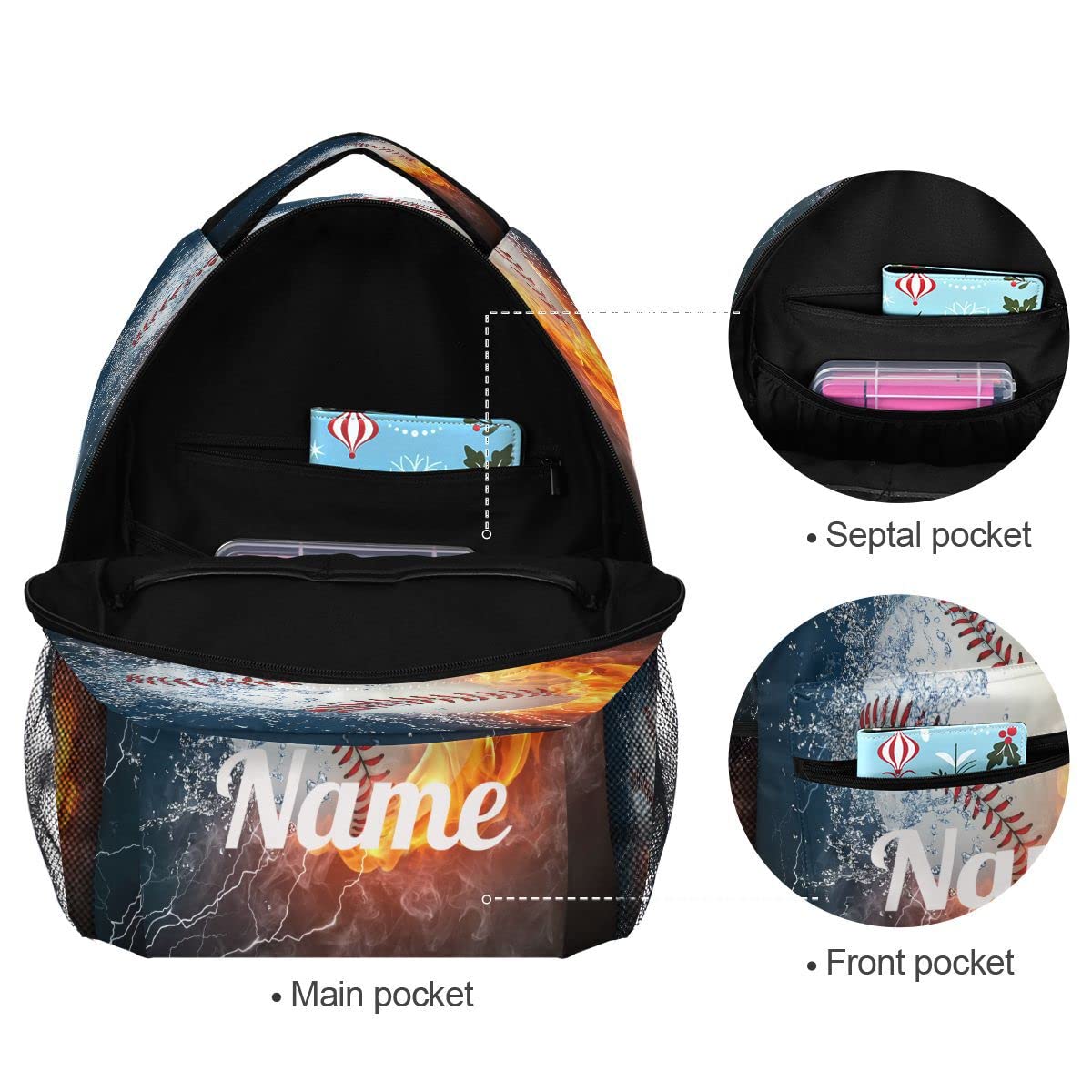 Custom1 - Mochila para niños con texto en inglés "Añade tu nombre", mochila para estudiantes primarias, bolsa para libros para niños y niñas, Personalizado1, talla única