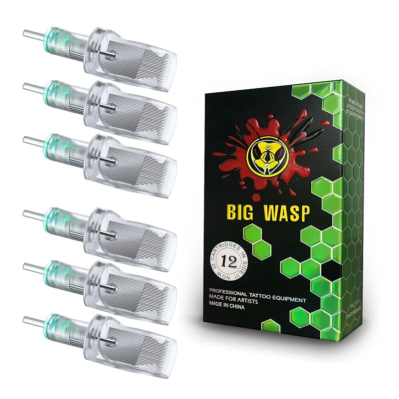 BIGWASP Cartucho de Agulha para Tatuagem 1235M1, #12 35M1 Magnum Grande, Pacote com 12