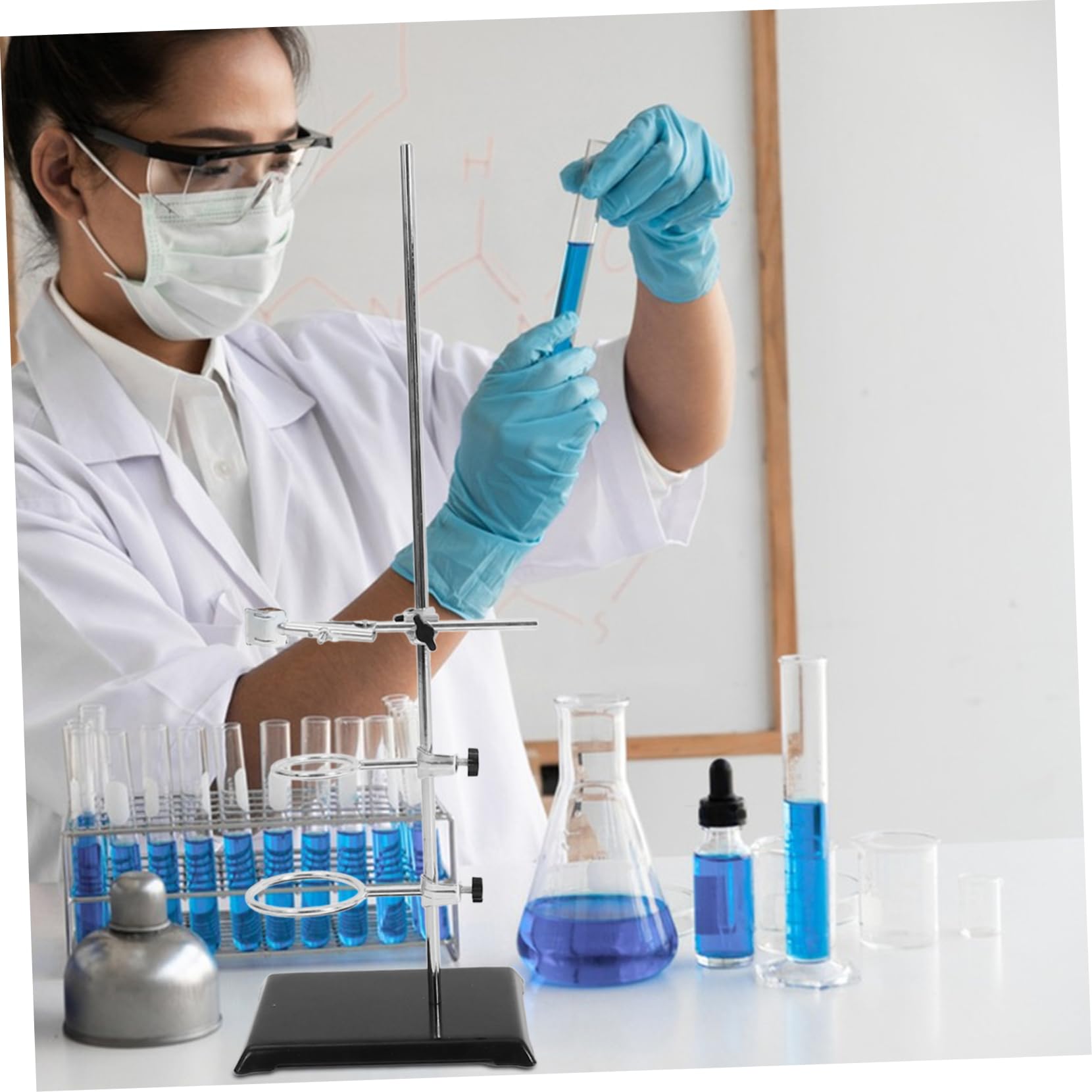 PRETYZOOM Laborstativ mit Klemme aus Laborständer für Experimente Laborstativklemmen für Physik und Chemie Stabiles und Zuverlässiges Laborgerät