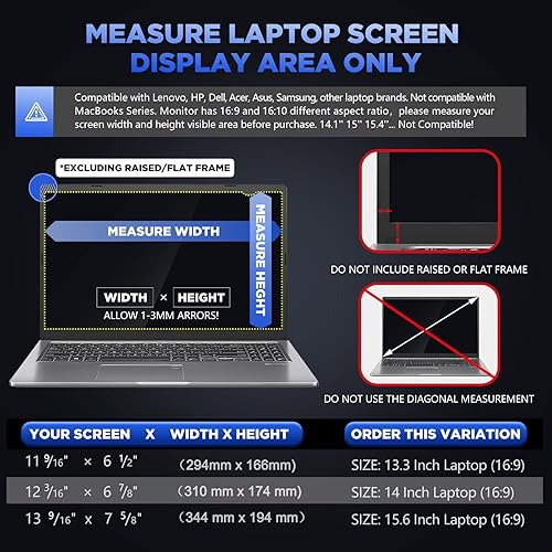 Miniatura 2 de Yiosmali Pantalla de privacidad para laptop de 14 pulgadas para pantalla de relación de aspecto 169, filtro privado antiespía y protector de bloqueo