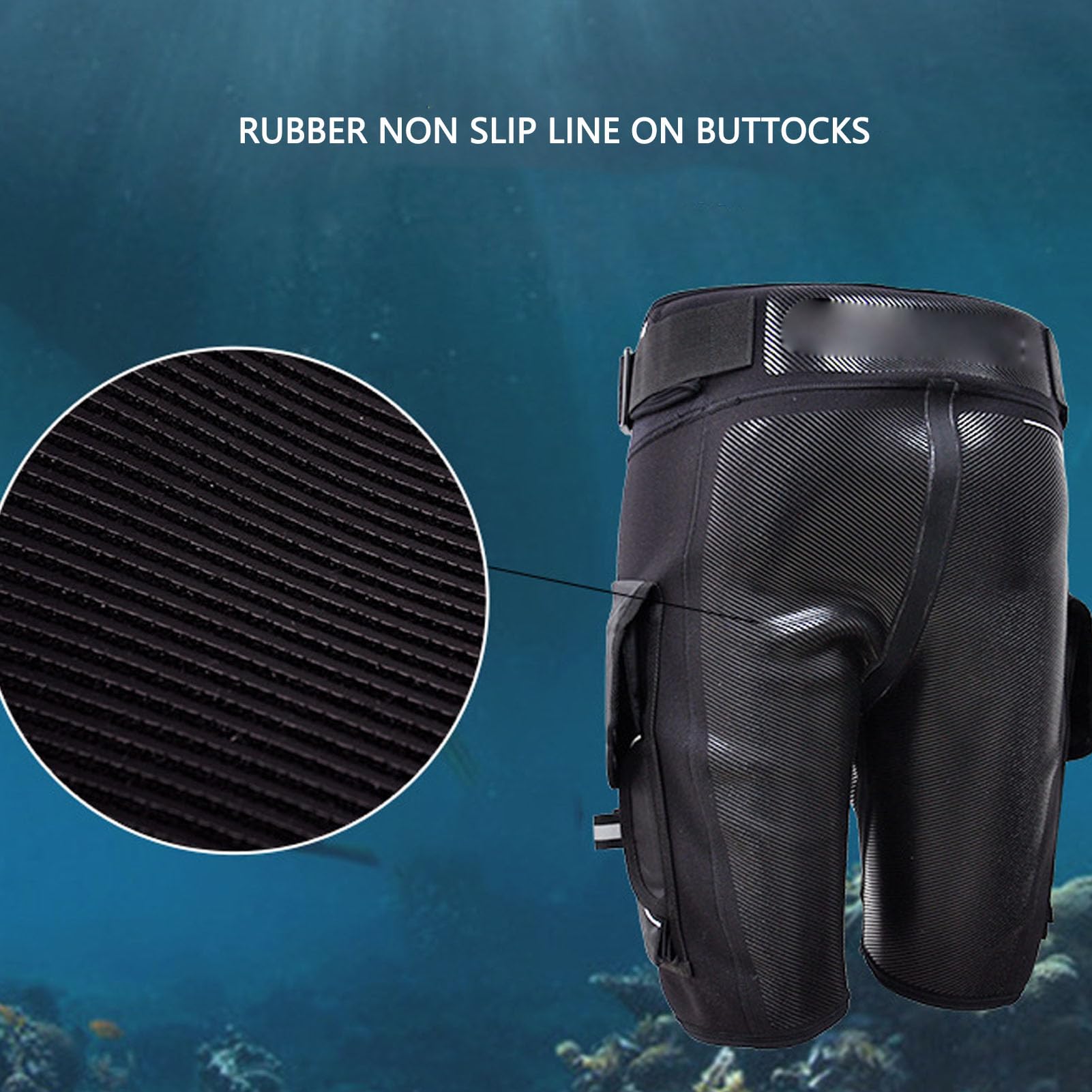 Tbest Tauchshorts, Tauch -Tech -Shorts Tauchboot mit Taschen Hohe Taille Halten Sie Warme Kurze Hosen Zum Tauchen Surfen Schnorcheln Schwarz
