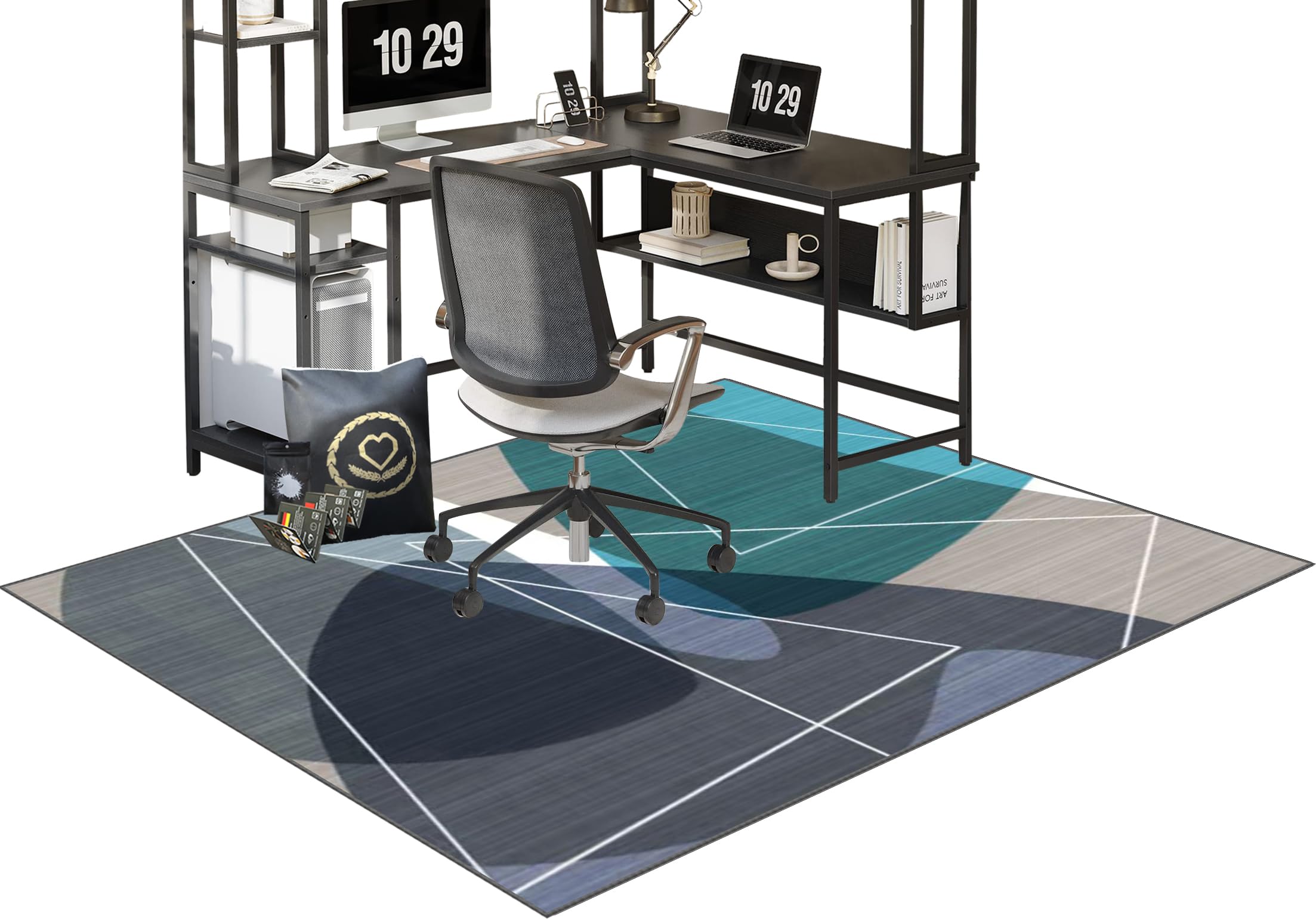 Bürostuhl Teppich Bodenschutzmatte für Hartböden und Teppich Stuhlunterlage Gaming Bodenschutzmatte Bürostuhl Matte Bodenmatte rutschfest Bürostuhlunterlage Gaming Bürostuhl Stuhlmatten 100 x 120 cm