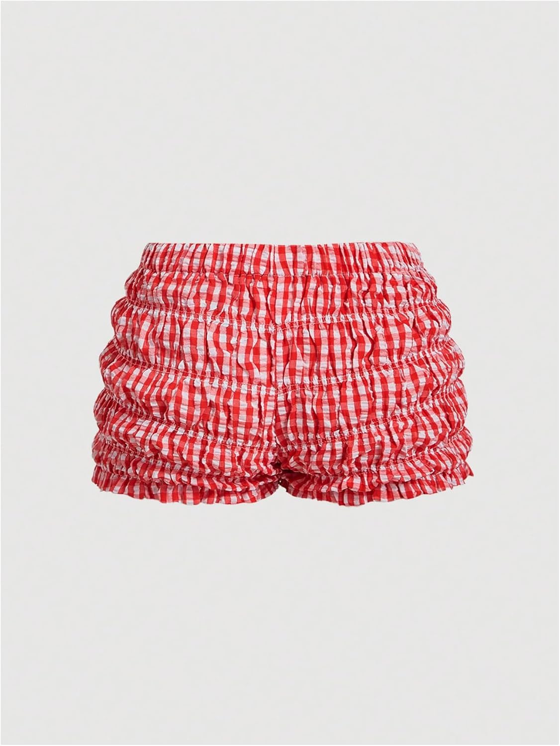 SOLY HUX Women's Ruffle Shorts Plaid Y2k Lace Bloomers Elastic Waist Frill Bottoms Gingham Micro Boyshorts - Image 2